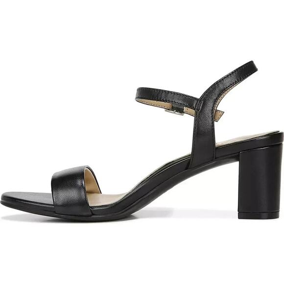 Naturalizer Women's Bristol Block Heel Sandals, Black Smooth Faux Leather, 7.5 M - Picture 3 of 4